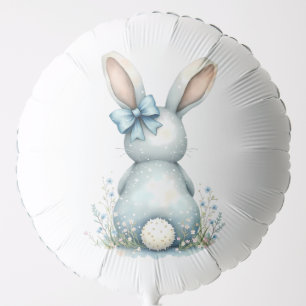 Blue Bunny Tail Cottontail Easter Bunny with Eggs Balloon