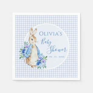 Blue Bunny Watercolor Baby Shower Napkins