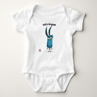 Blue Bunny with Attitude | Fun Kids & Teens Baby Bodysuit