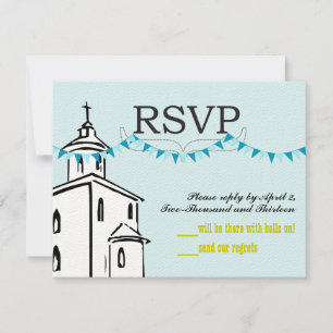 Blue Bunting Christian Cross on Steeple Chape RSVP