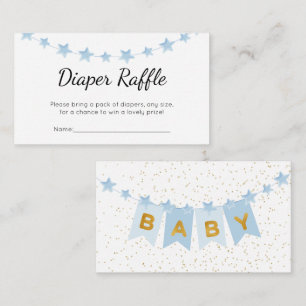 Blue Bunting Flags Baby Shower Diaper Raffle Enclosure Card