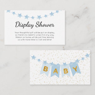 Blue Bunting Flags Baby Shower Display Shower Enclosure Card