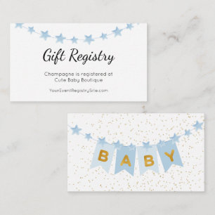 Blue Bunting Flags Baby Shower Gift Registry Enclosure Card