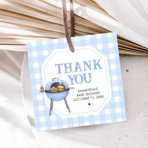 Blue Burger BBQ Baby Shower Favor Tags