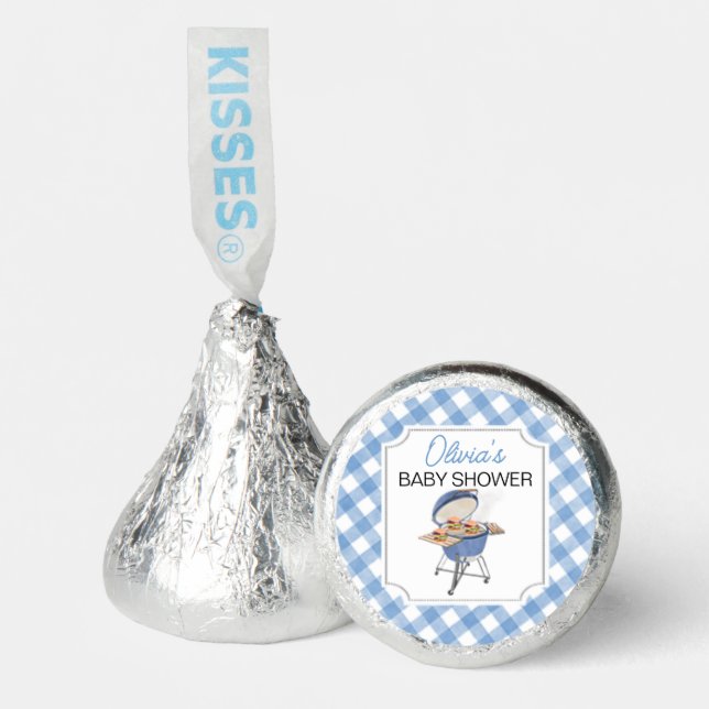 Blue Burger BBQ Baby Shower  Hershey®'s Kisses® (Front)
