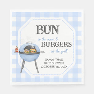 Blue Burger BBQ Baby Shower Napkins