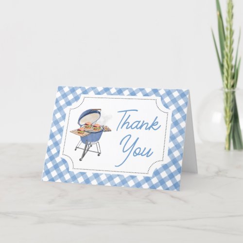 Blue Burger BBQ Baby Shower  Thank You Card