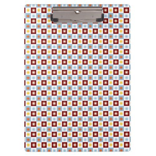 Blue Burgundy Gold Sunburst Clipboard