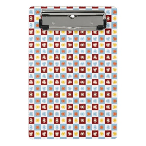 Blue Burgundy Gold Sunburst Mini Clipboard