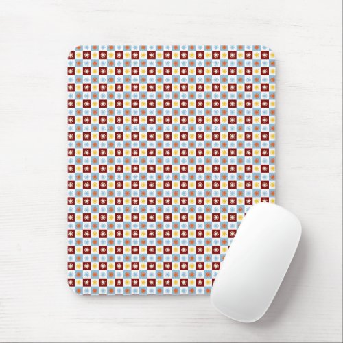 Blue Burgundy Gold Sunburst Mousepad