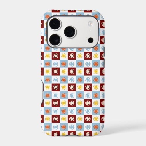 Blue Burgundy Gold Sunburst Phone Case