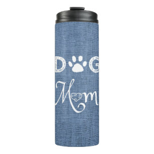 Blue Burlap Dog Mom Thermal Tumbler