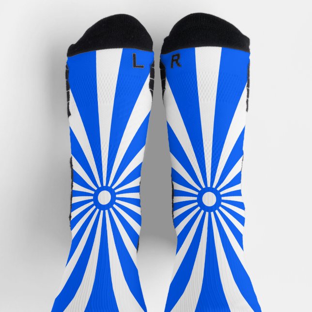 Blue Burst Energy Pattern Socks (Top)