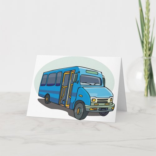 Blue Bus Greeting Cards