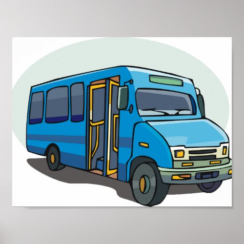 Blue Bus Poster