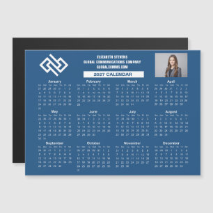 Blue Business 2027 Calendar Custom Company Magnet