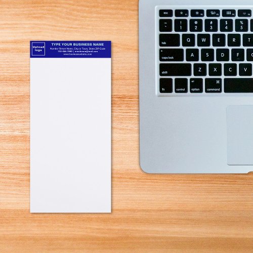 Blue Business Brand on Heading of Long Magnetic Notepad