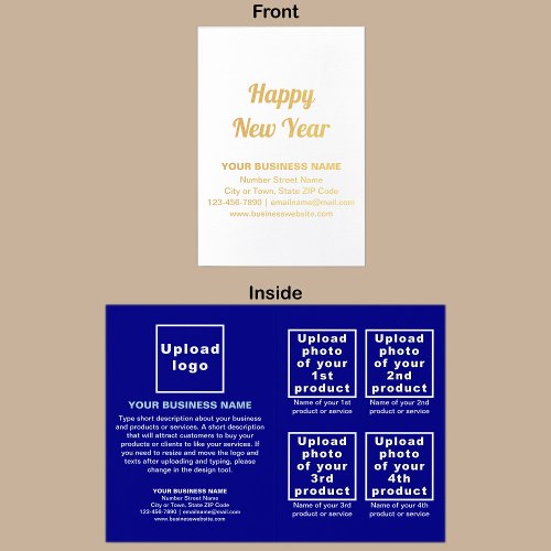 Blue Business Brand on New Year Foil Card