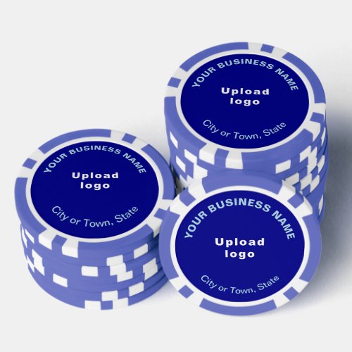Blue Business Brand on Poker Chips
