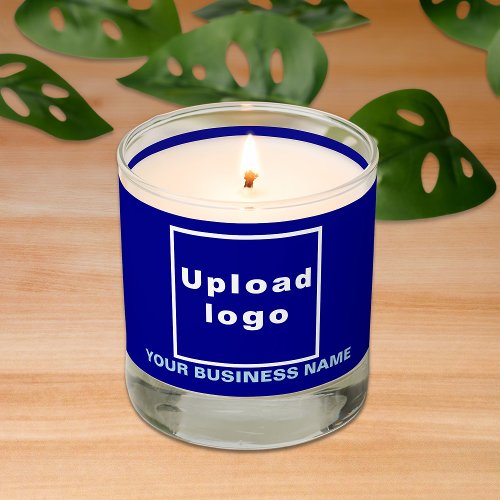 Blue Business Brand on Scented Candle