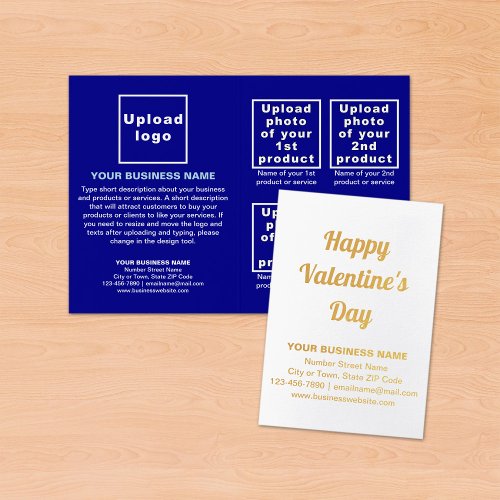 Blue Business Brand on Valentine Foil Card