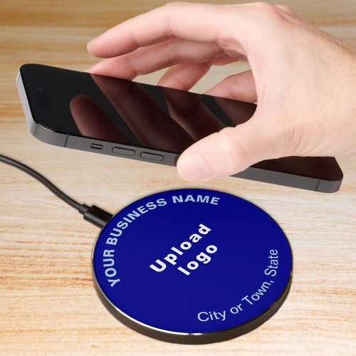 Blue Business Brand on Wireless Charger