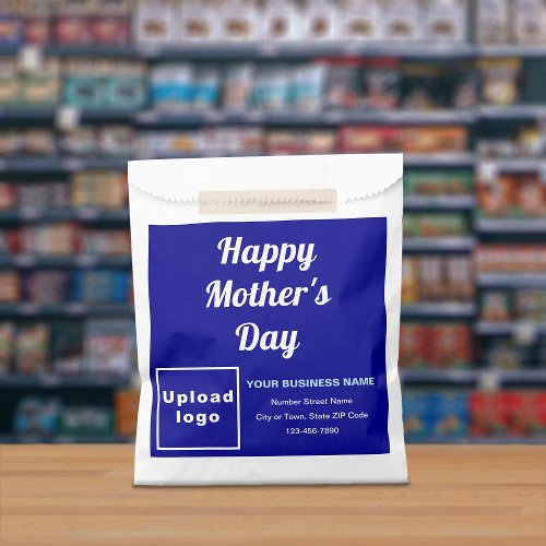 Blue Business Brand With Mothers Day Greeting Favor Bag