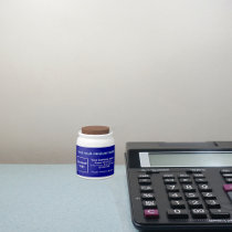 Blue Business Branding on Small Product Jar