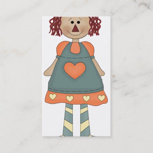 Customizable Raggedy Ann Blue Business Card