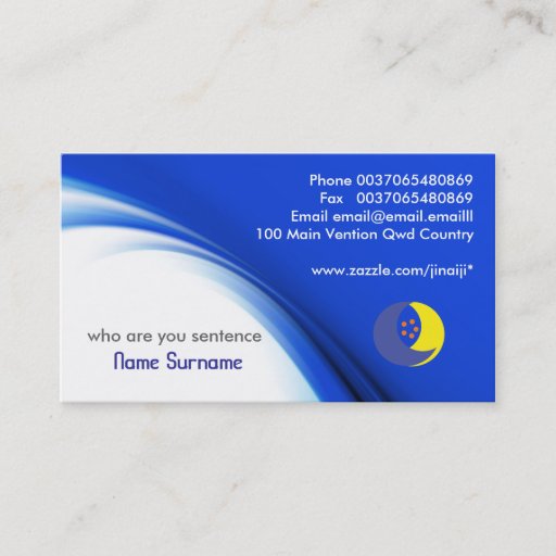 Customizable blue business card