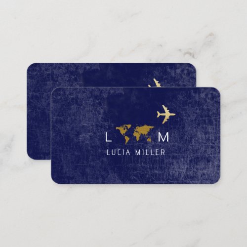 Blue Business Card For A Travel Agent