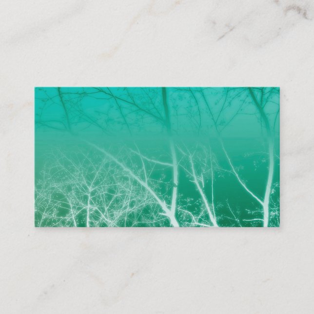blue business card template original nature art (Front)