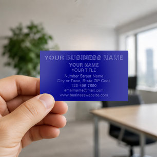 Blue Business Cards with Raised Spot Gloss