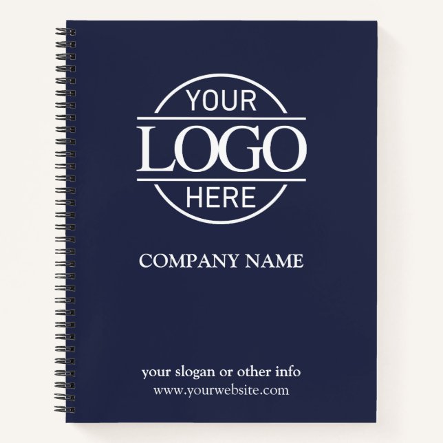 Blue Business Corporate Company Logo Promotional Notebook (Front)