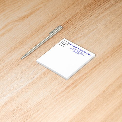 Blue Business Font White Square post it note