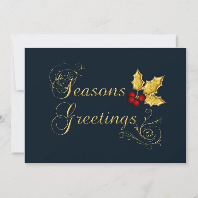 blue Business Holiday Greetings Card (Front)