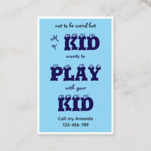 Blue Business Kid's Playdate Card