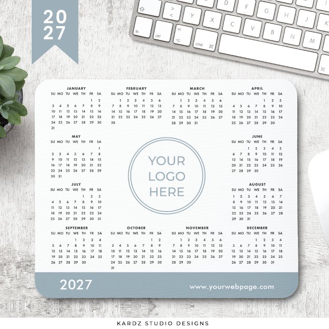 Blue Business Logo 2027 Calendar Mouse Pad (Creator Uploaded)