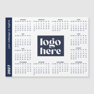 Blue Business Logo 2027 Magnetic Calendar 