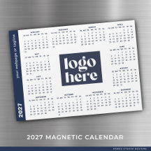 Blue Business Logo 2027 Magnetic Calendar 