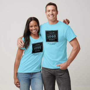 Blue Business Logo Company Name Promo T-Shirt