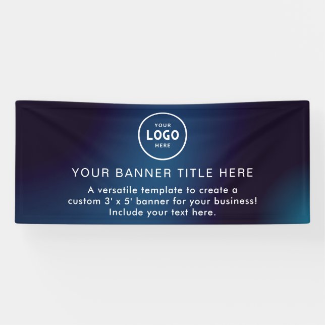 Blue Business Logo Modern Professional 6' Banner (Horizontal)