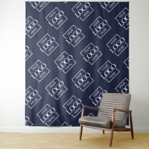 Blue Business Logo Pattern Trade Show Backdrop