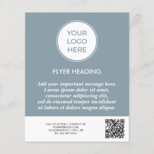 Blue Business Logo QR Code Template Flyer