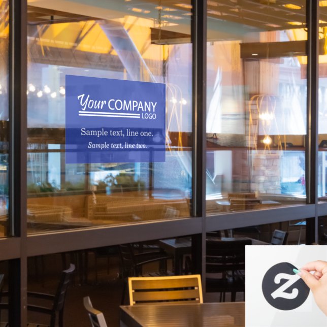 Blue Business Logo Sign Display Decal (Restaurant Window)