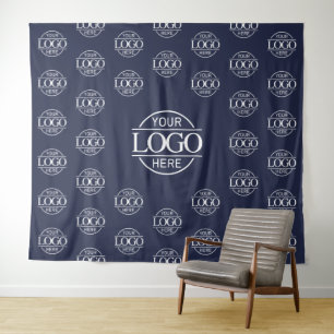 Blue Business Logo Step & Repeat Backdrop Banner