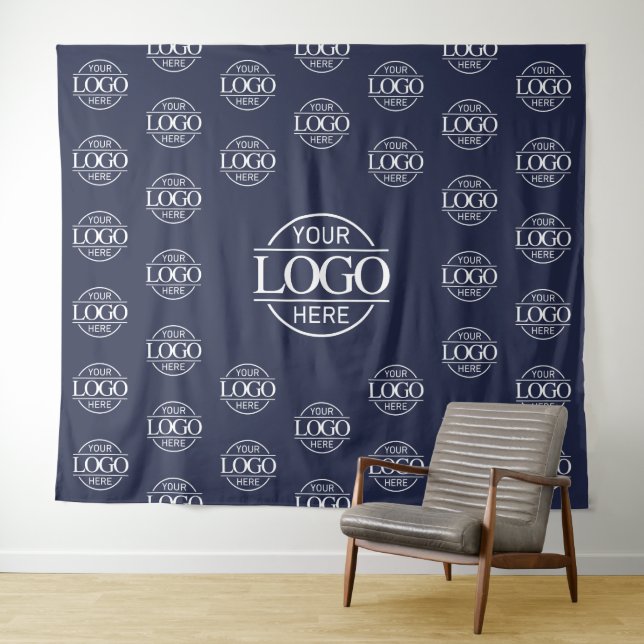 Blue Business Logo Step & Repeat Backdrop Banner (In Situ (Horizontal))