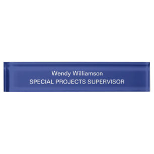 Blue Business Office Desk Nameplate