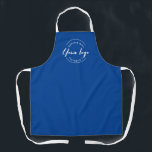 Blue Business Promotion Personalized White Logo  Apron<br><div class="desc">Enhance your professional image and promote your business with these customizable white logo on blue aprons. Perfect for various industries and occasions, these aprons allow you to showcase your logo and create a cohesive and branded look for your staff or corporate event. Whether you own a restaurant, cafe, retail store,...</div>