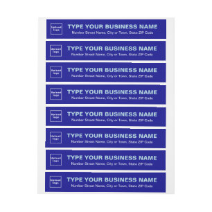 Blue Business Wrap Around Return Address Label